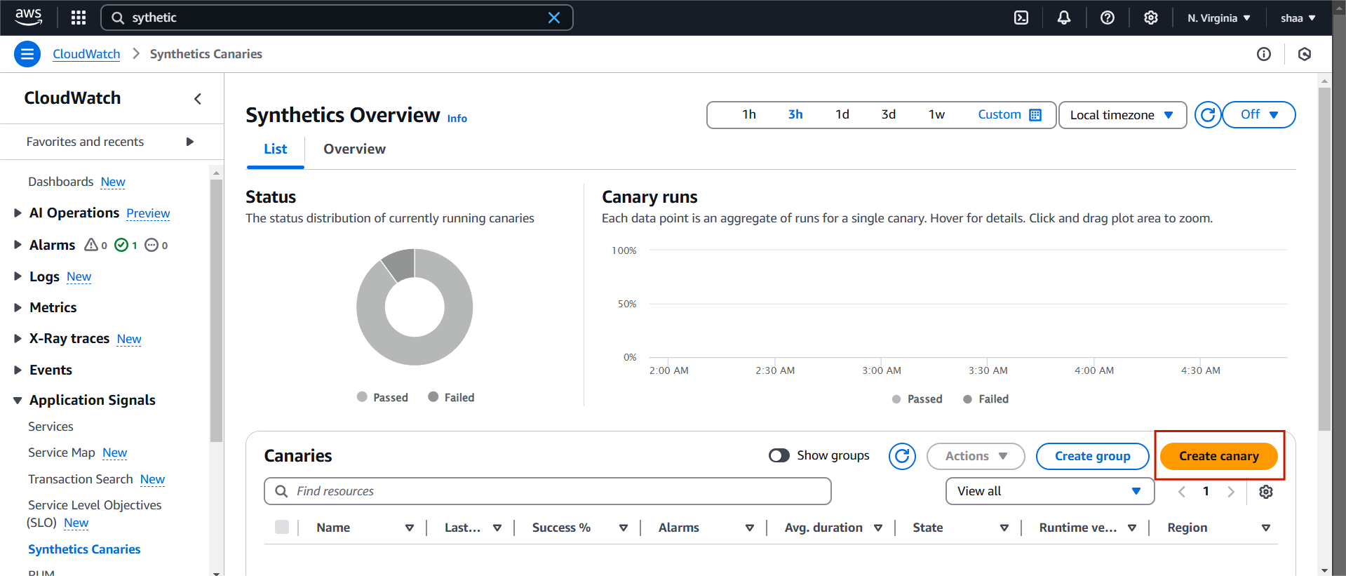 How to Set Up and Create Monitors Using Amazon CloudWatch Synthetics. 1 Screenshot 2024 12 26 04553611