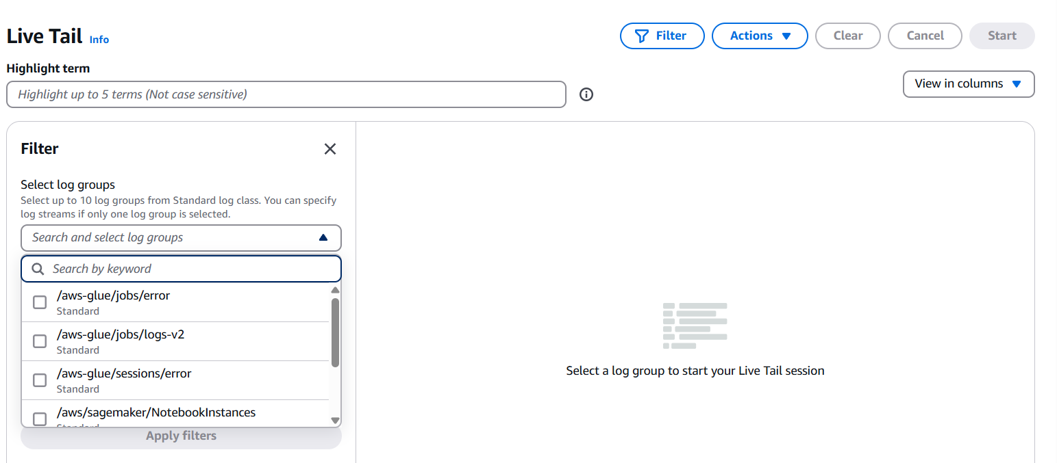 Live Tail on AWS CloudWatch Logs Made Easy – Beginner's Guide. 4 Screenshot2025 05 08160345 ezgif.com optipng