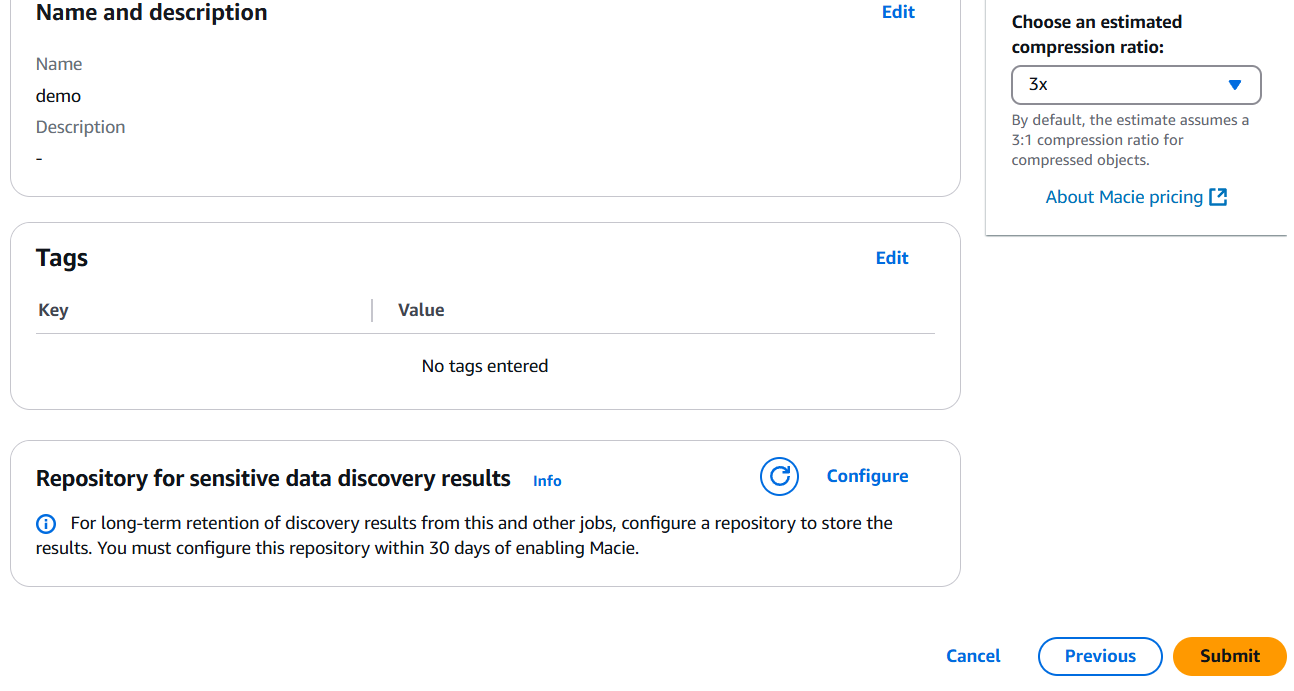 Hands-On AWS Security: Spot Sensitive Data in S3 Buckets Using Macie. 11 Screenshot2025 05 12153507 ezgif.com optipng